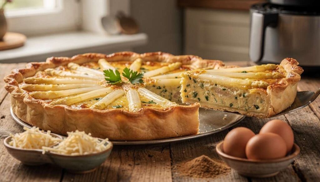 Spargel-Quiche aus dem Airfryer: Mürbeteig-Trick für den perfekten Boden