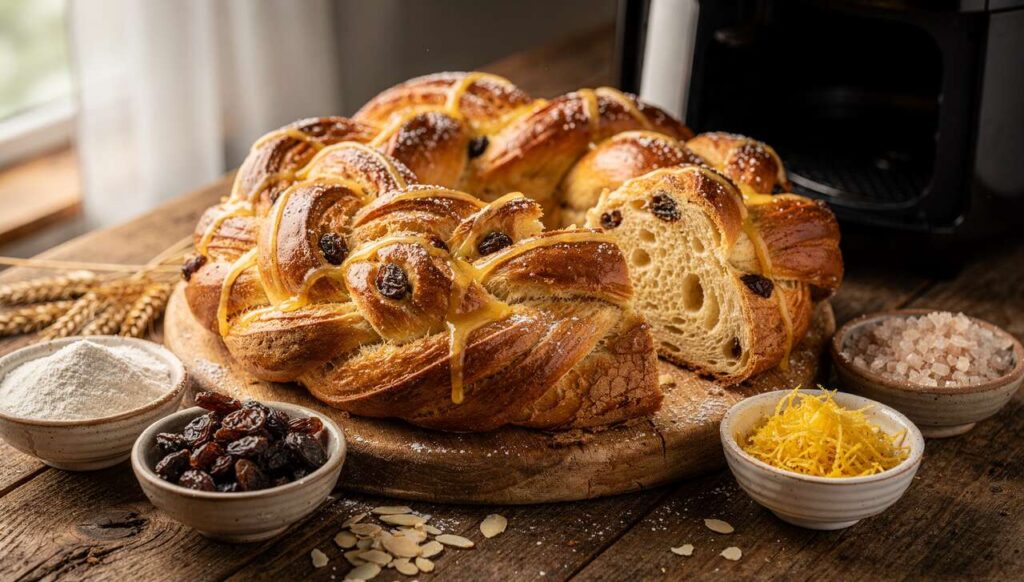 Oster-Hefekranz aus dem Airfryer: Fluffig wie vom Bäcker, ohne langes Aufgehen