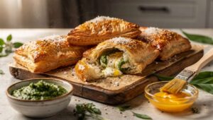 Bärlauch-Käse-Taschen aus dem Airfryer: Blätterteig-Snack in 12 Minuten fertig