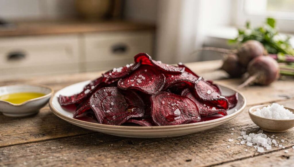 Rote-Bete-Chips aus dem Airfryer: Der gesunde Snack mit nur 3 Zutaten