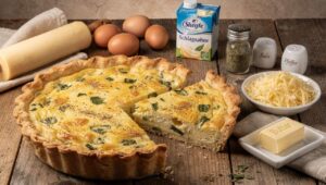 Oster-Quiche mit Bärlauch aus dem Airfryer, cremig gefüllt und in 18 Minuten fertig