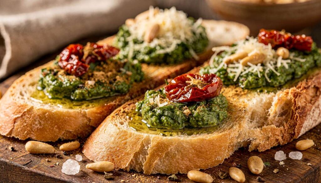 Bärlauch-Pesto-Crostini aus dem Airfryer: Knuspriges Fingerfood in nur 5 Minuten