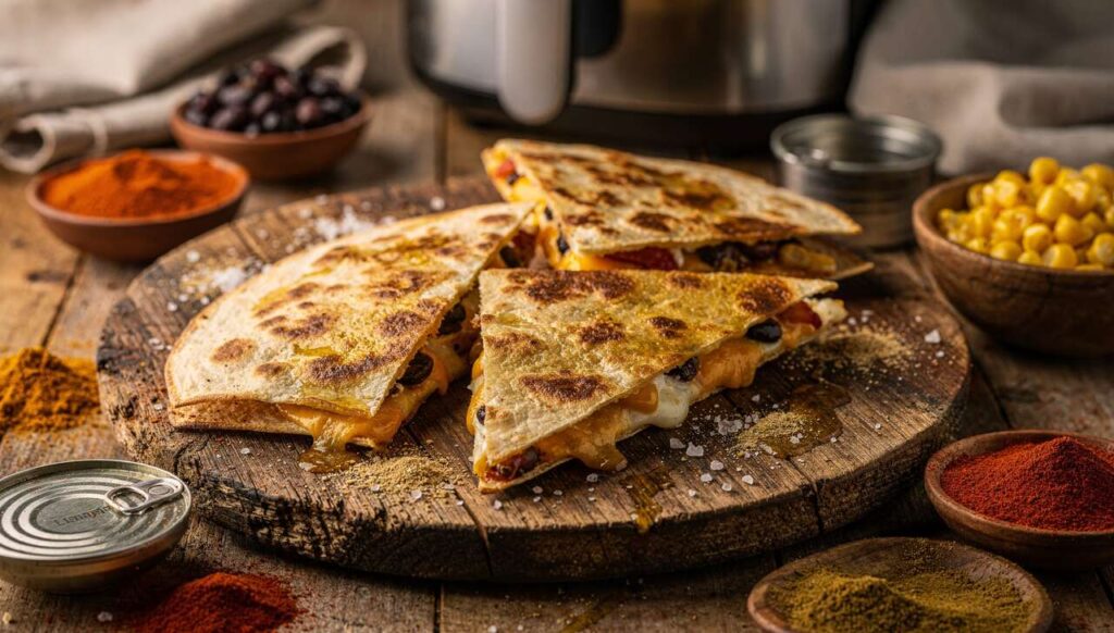 Tex-Mex-Quesadillas aus dem Airfryer: Käsig, knusprig und servierfertig in 6 Minuten