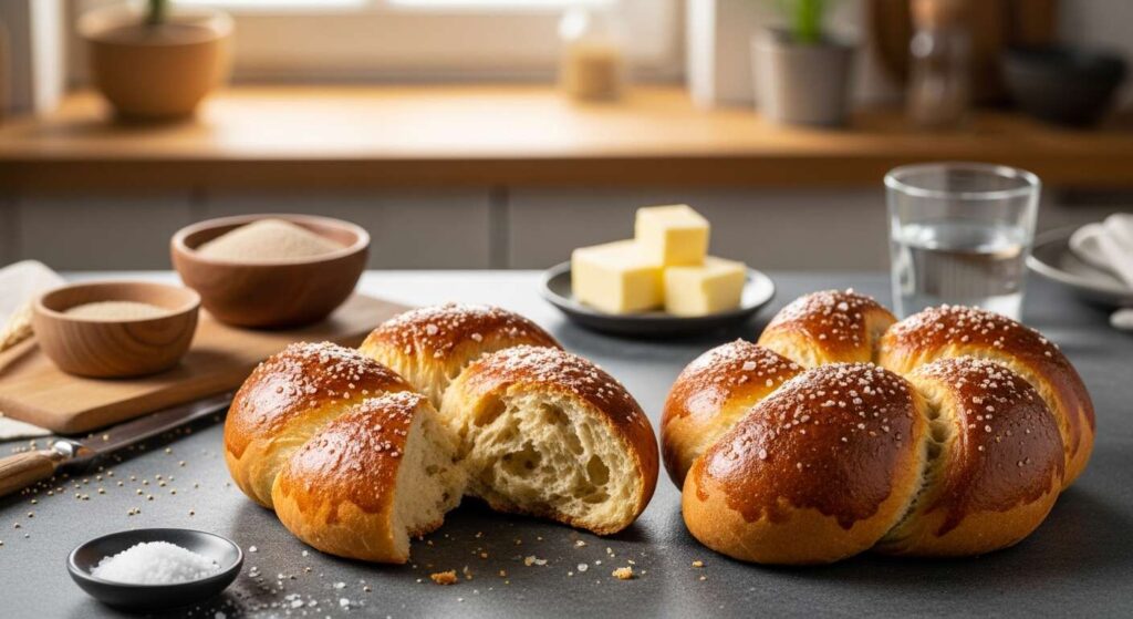 Laugenstangen aus dem Airfryer: Außen goldbraun, innen weich wie frisch vom Bäcker