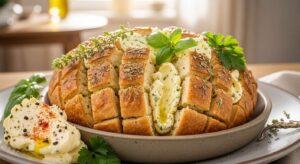 Zupfbrot mit Kräuterbutter aus dem Airfryer: Perfekt zum Teilen am Osterbrunch